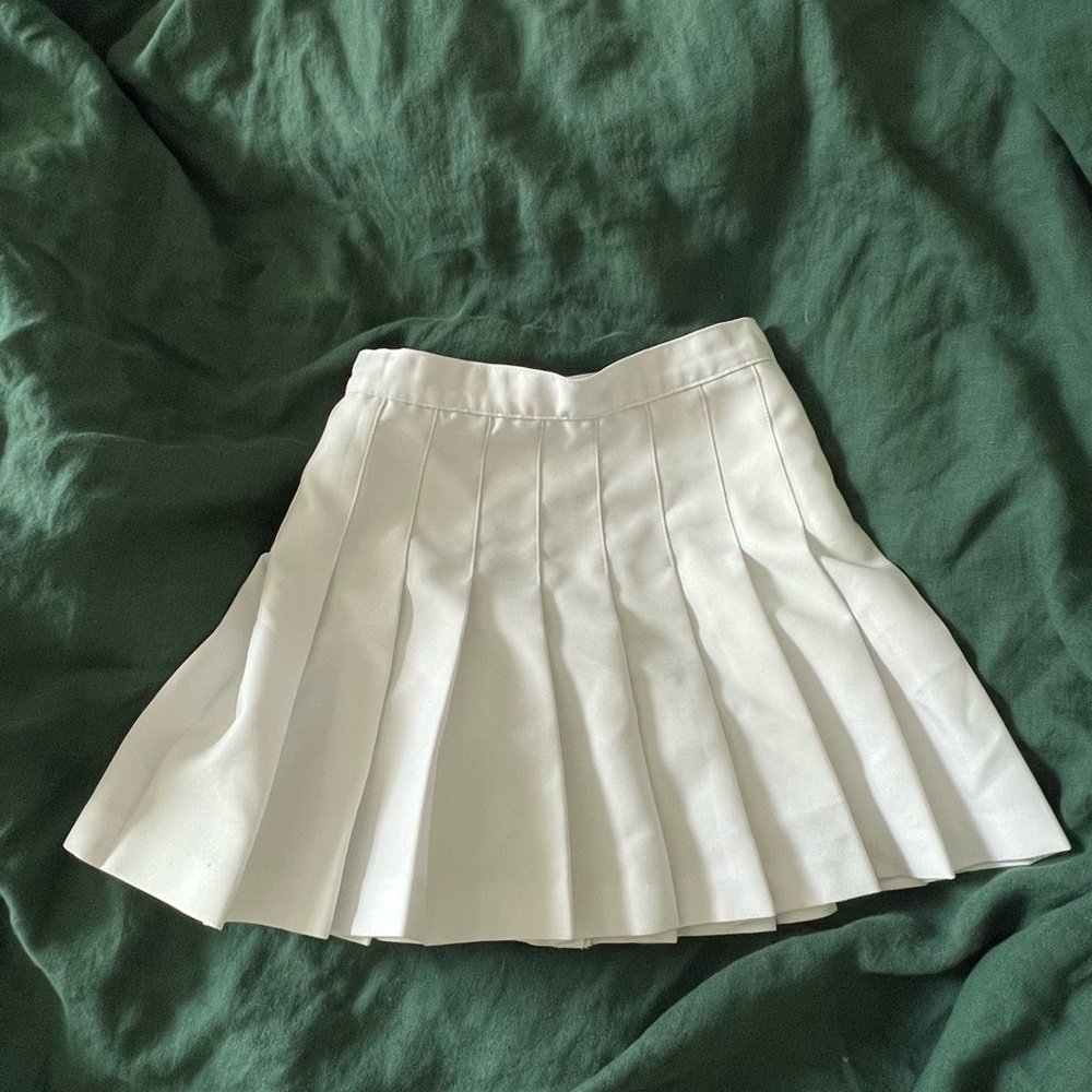 American Apparel White Mini Skater Skirt